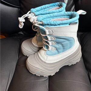 The North Face Kids Light Blue and Gray Snow Boots